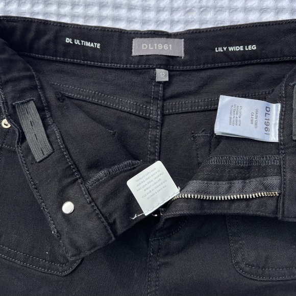 DL 1961 Lily Wide Leg Black Jeans - Picture 15 of 16